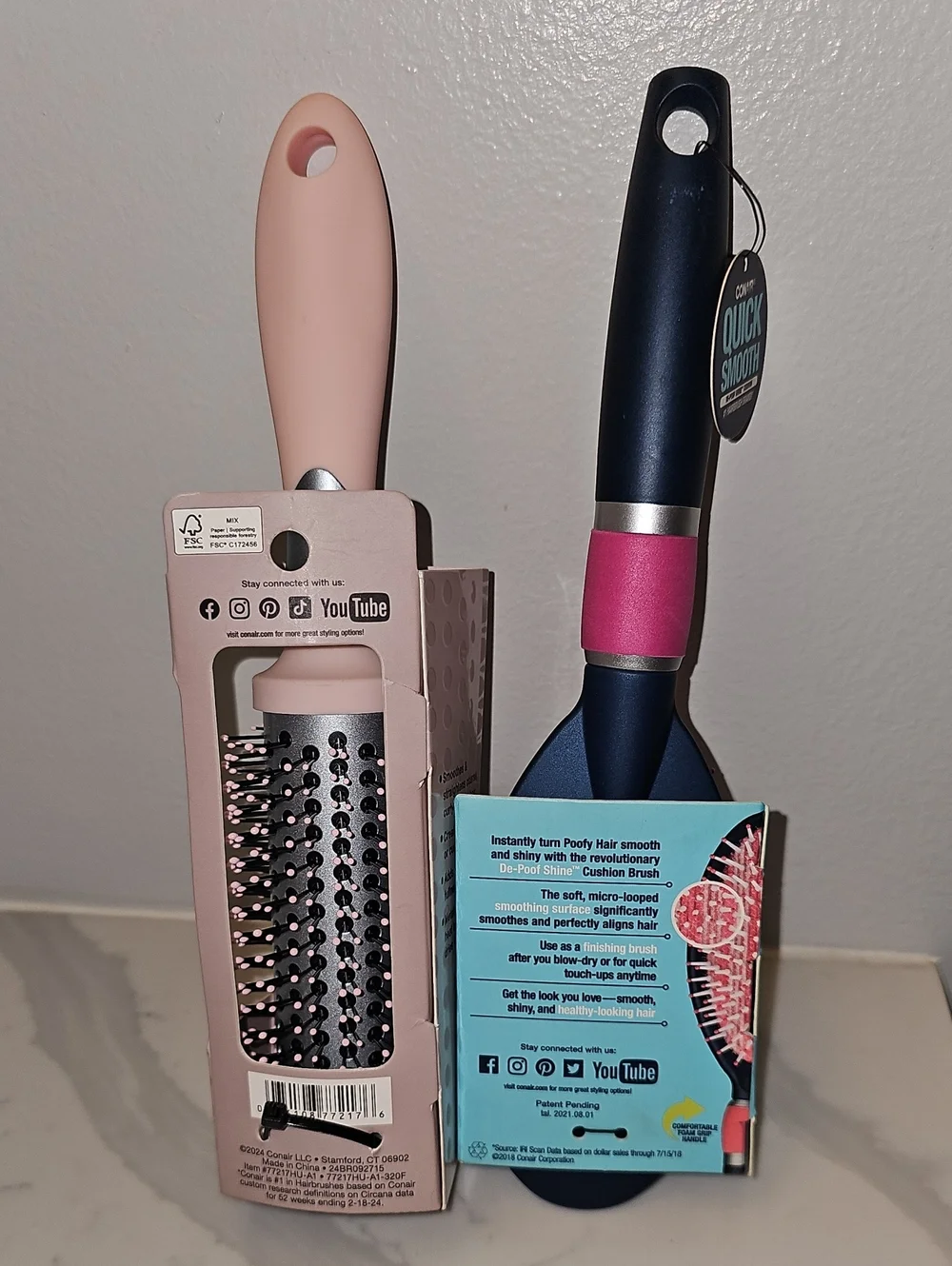 Conair Hairbrush Bundle (2). New In Packaging.